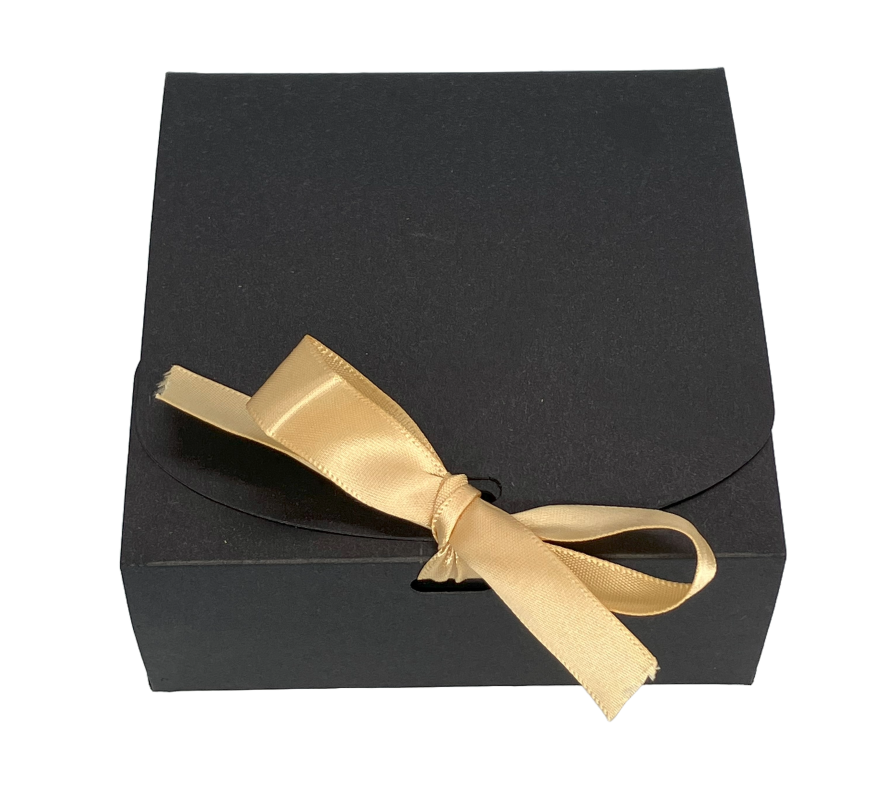 Men's Gift Box, black with gold ribbon